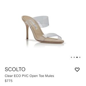 Manolo Blahnik scolto Clear PVC Open Toe Mules